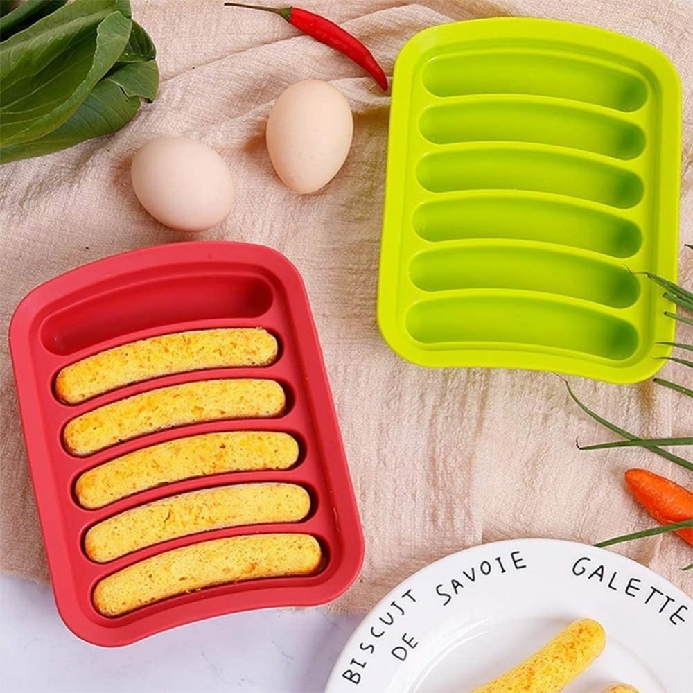 Hot Dog Vending Cart - 1Pcs Silicone Sausage Mold 6-cavity Homemade