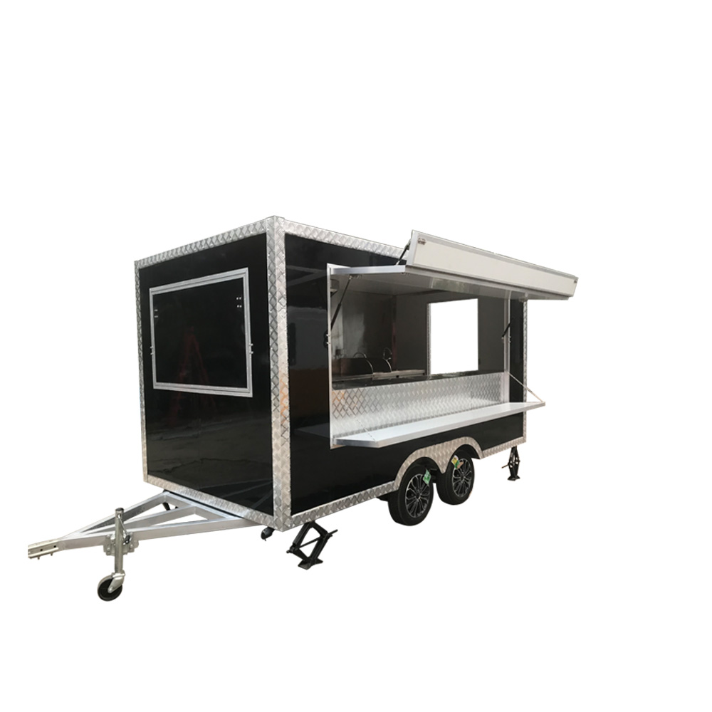 Hot Dog Vending Cart - Large Space Square Fast Food Trailer