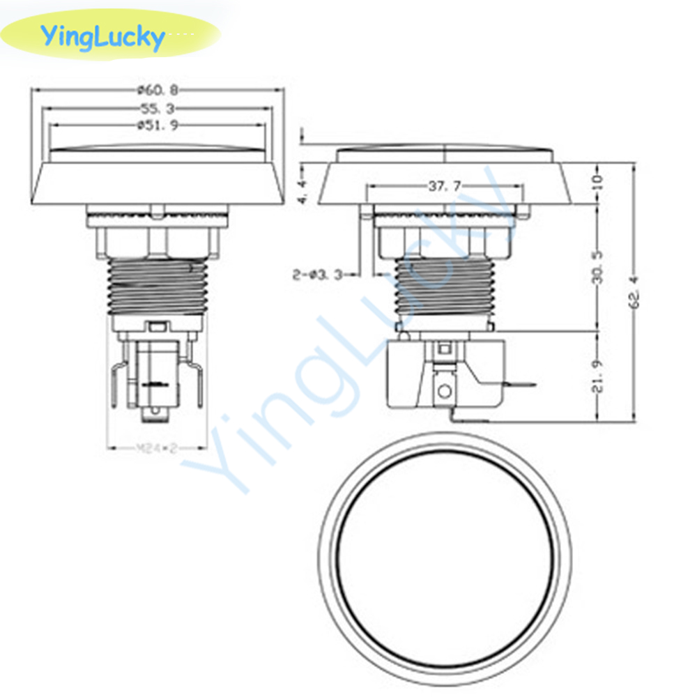 10pcs Arcade Button 60MM  LED  - Coin Pusher Machine ulasan dan harga