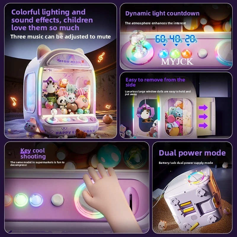DIY Purple Automatic Doll Mach - Claw Crane Machine ulasan dan harga